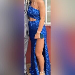 Blue One Shoulder Dress